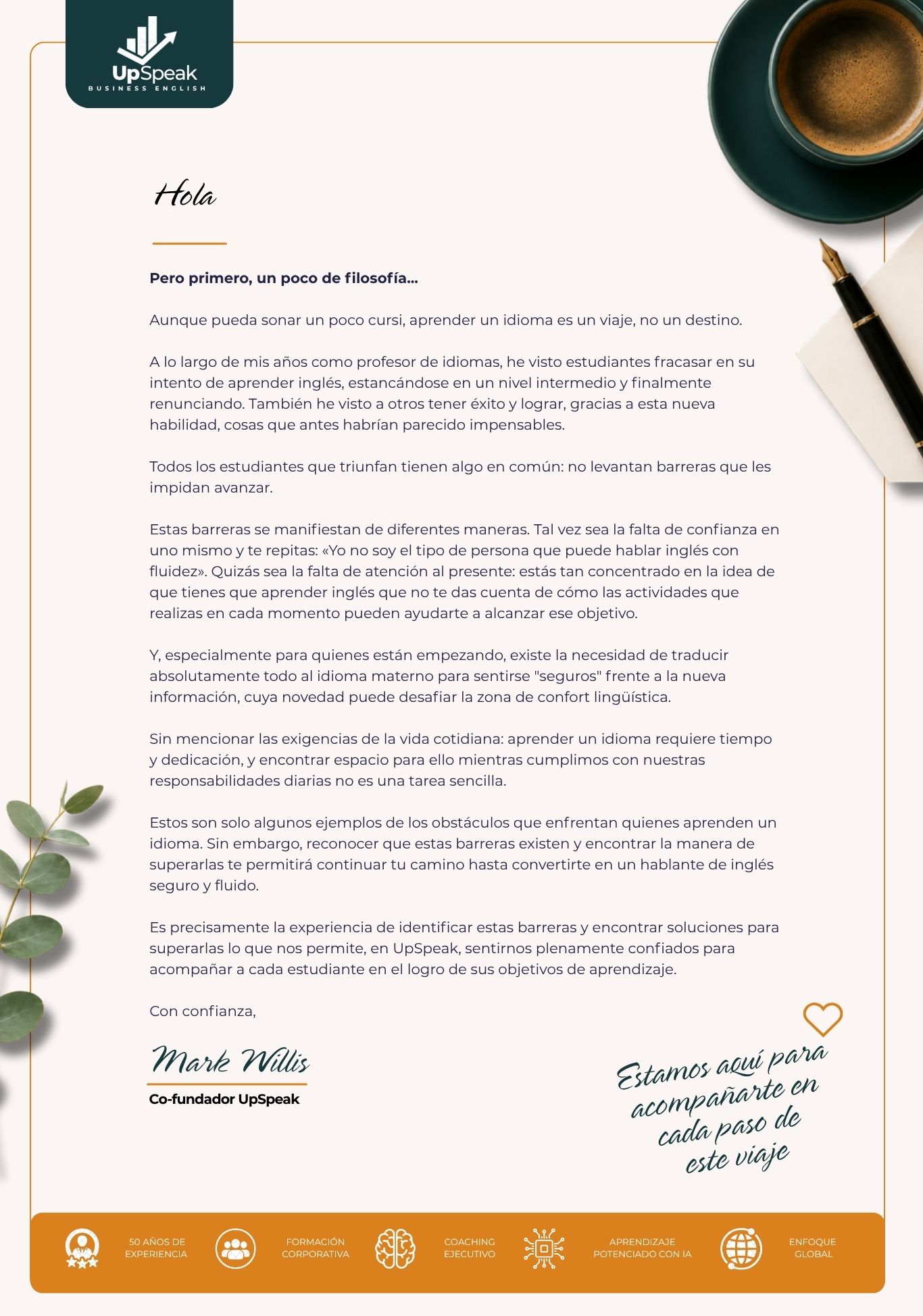 Carta de Nuestra Filosofía de UpSpeak